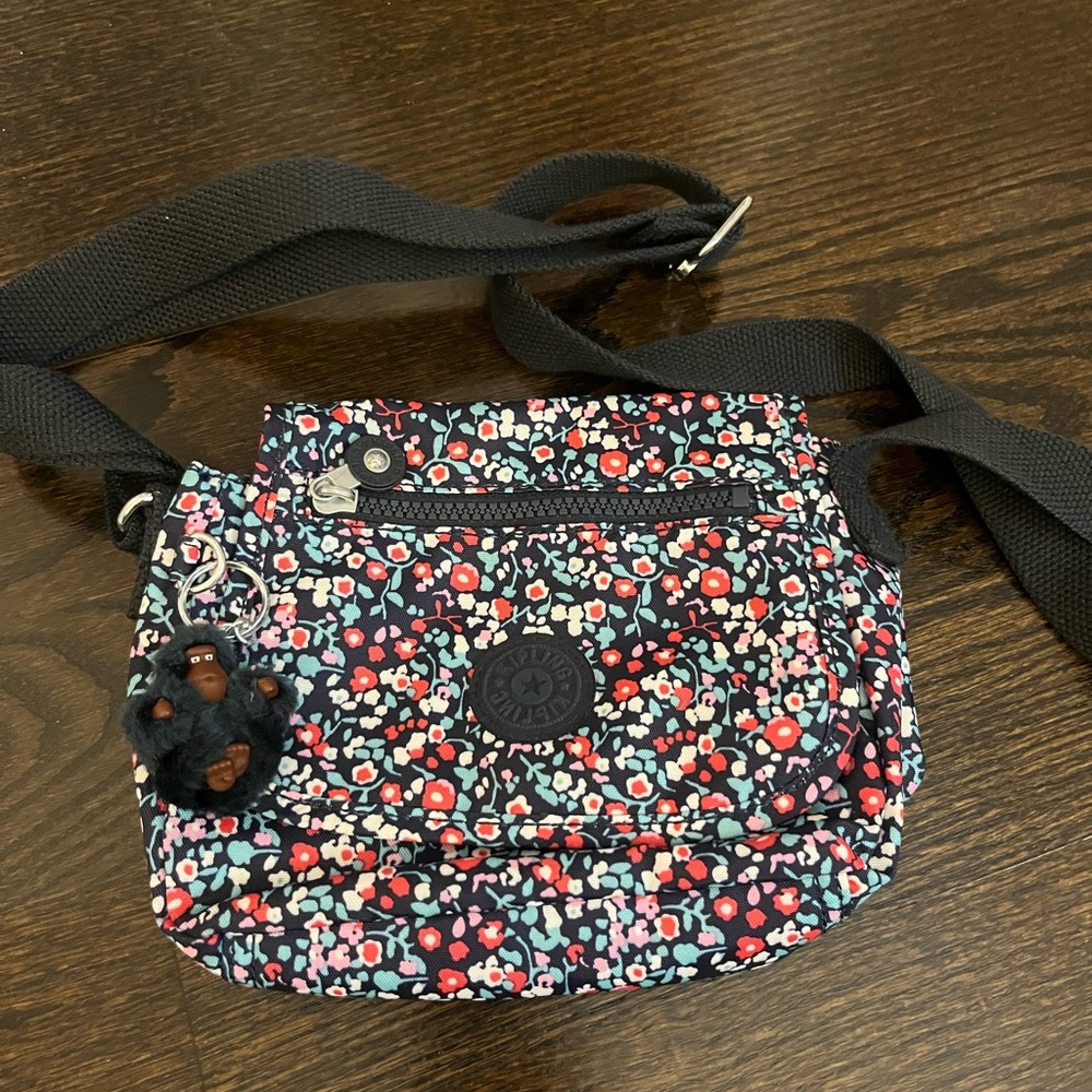 Kipling Black Floral Crossbody Bag